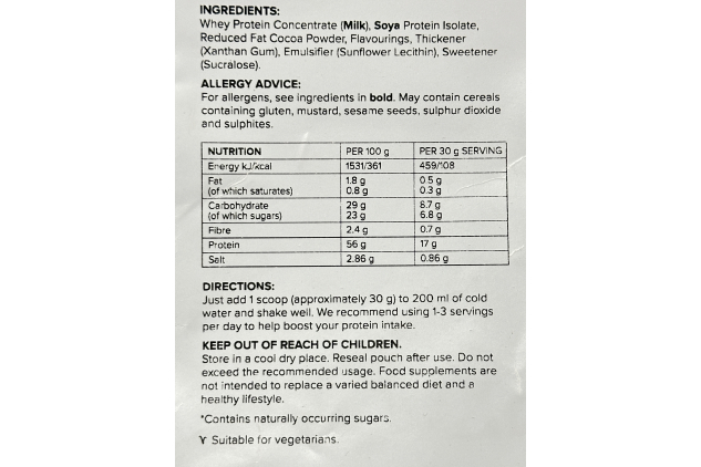 Bulk Basic Whey Protein Powder – Chocolate – 2.5 kg | 82 Servings | 17 g Protein per Serving | No Added Sugar | Low Calorie | Vegetarian-Friendly