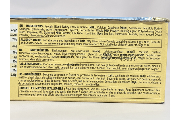 Grenade High Protein, Low Sugar Bar – Chocolate Chip Cookie Dough – 12 x 60 g | 21 g Protein per Bar | Informed Sport Certified | Low Sugar Snack