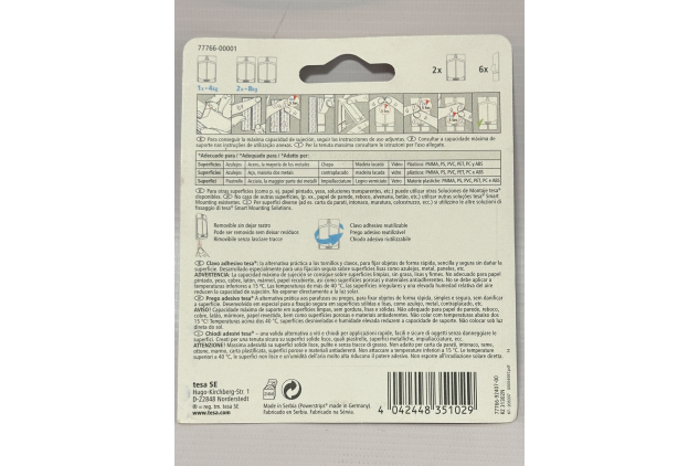Tesa Adhesive Nails for Tiles & Metal – 4 kg Load Capacity (2 Pack) | Powerstrips Technology | Damage-Free Hanging Solution