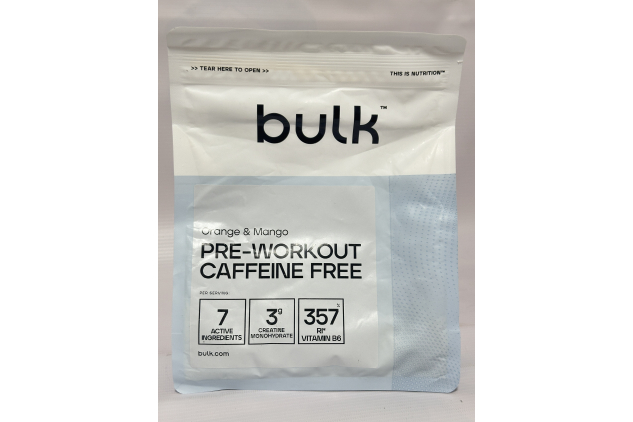 Bulk Pre-Workout Caffeine Free – Orange & Mango – 300 g | Stimulant-Free Energy, Focus & Performance Formula | Creatine, Beta Alanine & Citrulline Blend