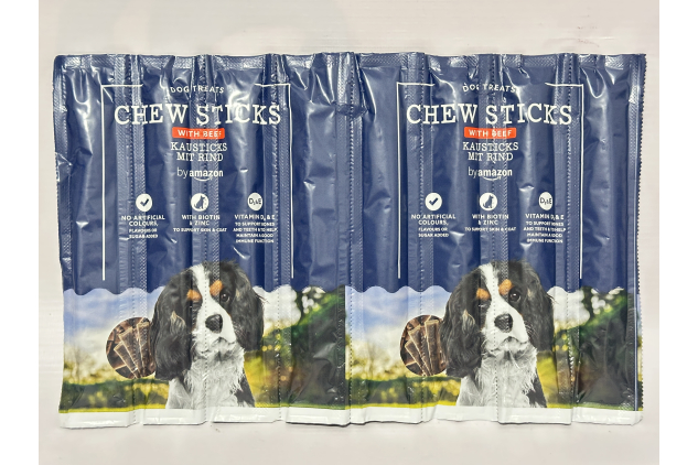 Dog Treats – Chew Sticks with Beef – 8 x 11g (88g) | Enriched with Vitamins, Zinc & Biotin