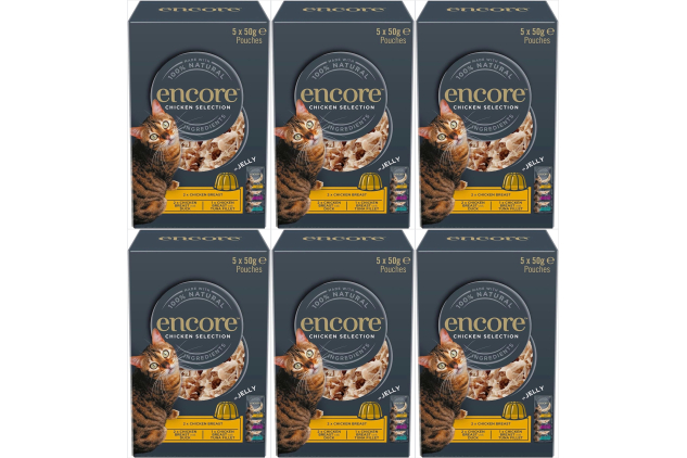 Encore 100% Natural Wet Cat Food – Chicken Selection in Jelly – 30 x 50g Pouches