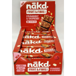 Nakd Fruit & Fibre Bars – Strawberry & Raspberry – 16 x 44g | Vegan | Gluten Free | High Fibre | No Added Sugar