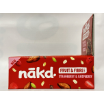 Nakd Fruit & Fibre Bars – Strawberry & Raspberry – 16 x 44g | Vegan | Gluten Free | High Fibre | No Added Sugar