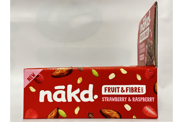 Nakd Fruit & Fibre Bars – Strawberry & Raspberry – 16 x 44g | Vegan | Gluten Free | High Fibre | No Added Sugar