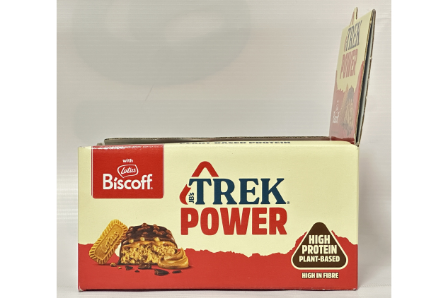 TREK Power Bar with Lotus Biscoff – 20 x 44g | High Protein | Vegan | Plant-Based | High Fibre