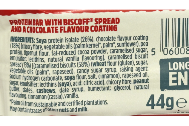 TREK Power Bar with Lotus Biscoff – 20 x 44g | High Protein | Vegan | Plant-Based | High Fibre