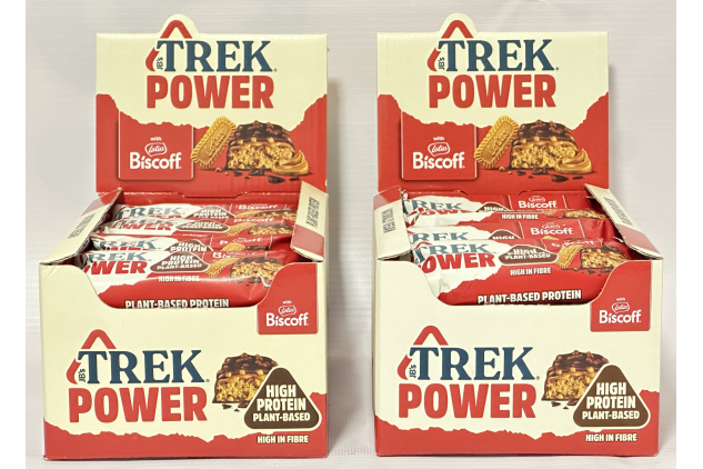 TREK Power Bar with Lotus Biscoff – 40 x 44g (2 Boxes) | High Protein | Vegan | Plant-Based | High Fibre