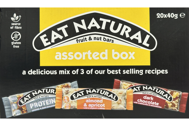 Eat Natural Fruit & Nut Bars Assorted Box – 20 x 40g | Gluten Free | Source of Fibre | Mixed Flavours