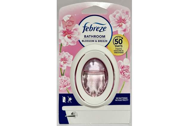 Febreze Bathroom Air Freshener – Blossom & Breeze – 8 Pack | Odour Fighter | Up to 50 Days Freshness