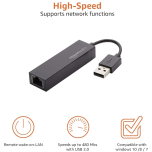 USB to Ethernet Adapter – USB 2.0 to RJ45 LAN Network Adapter | 10/100 Mbps High-Speed Connection | Plug & Play