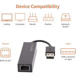 USB to Ethernet Adapter – USB 2.0 to RJ45 LAN Network Adapter | 10/100 Mbps High-Speed Connection | Plug & Play