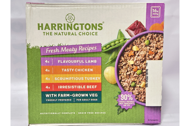 Harringtons Wet Dog Food Trays 16 x 400g | Mixed Meaty Variety | Grain Free & Natural
