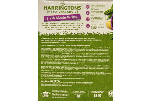 Harringtons Wet Dog Food Trays 16 x 400g | Mixed Meaty Variety | Grain Free & Natural