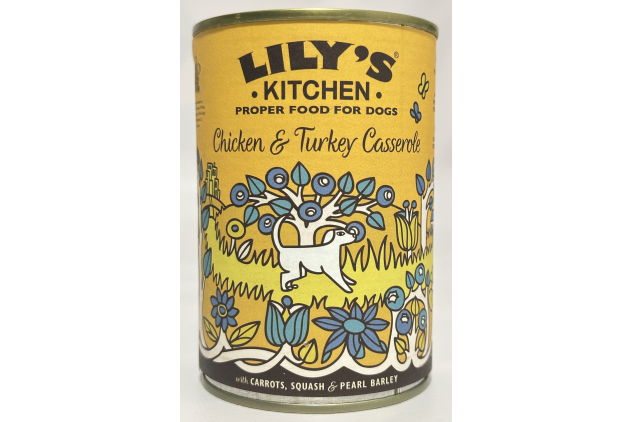 Lily’s Kitchen Wet Dog Food – Chicken & Turkey Casserole – 24 × 400g Tins – Natural, Grain Free, Complete Adult Meal | IN DATED
