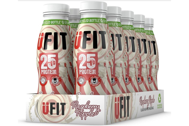 UFIT 25g High Protein Milkshake Drink – Raspberry Ripple – 10 x 330ml Bottles