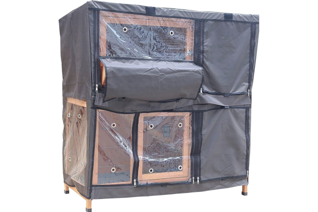 Bunny Business 41” Double Decker Rabbit & Guinea Pig Hutch Cover – Weatherproof Protective Cover (Cover Only)
