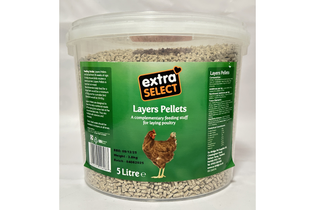 Extra Select Layers Pellets – Complete Poultry Feed Tub, 5 Litre (Approx. 3.8kg)
