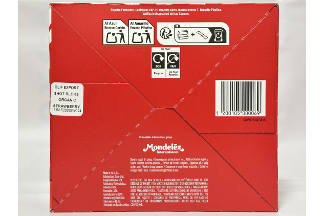 CLIF BLOKS Energy Chews – Strawberry Flavour | Fast-Acting Carbohydrate Energy | Plant-Based | 18 × 60g Packs