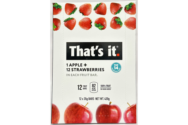 That’s it. Apple & Strawberry 100% Fruit Bars – No Added Sugar – 12 x 35g