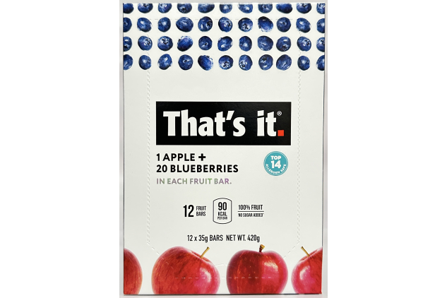That’s it. Apple & Blueberry Fruit Bars – 100% Fruit Snack – 12 x 35g