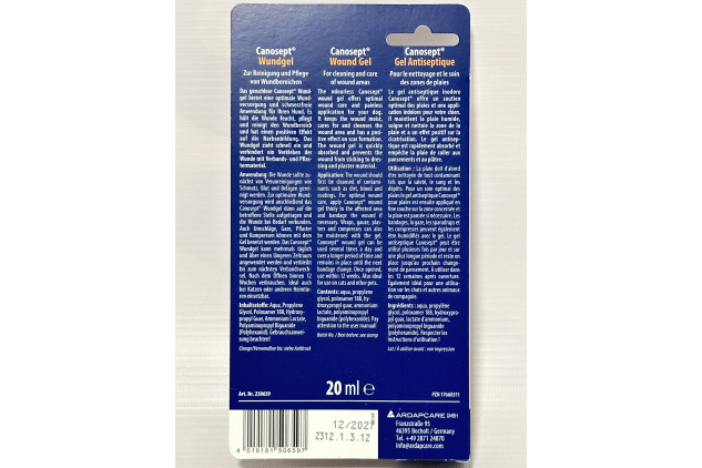 Canosept Wound Gel for Dogs Cats and Small Pets 20ml