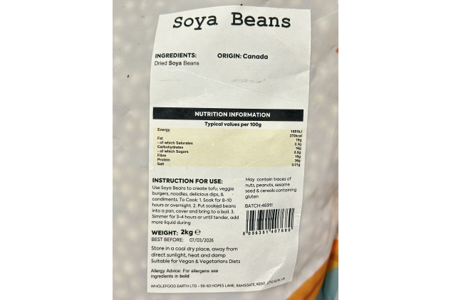Soya Beans – Dried Soybeans for Cooking, Tofu, Vegan Meals – 2kg