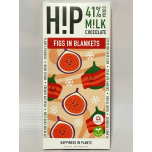 H!P Chocolate ‘Figs in Blankets’ Oat Milk Chocolate Bar – 41% Cocoa – 80g | Limited Edition | Plant-Based Chocolate Bar
