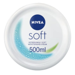 NIVEA Soft Moisturising Cream 500ml 48H Face Moisturiser for Face Body and Hands