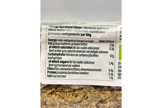 Biona Organic Rye Bread with Sprouted Seeds Sourdough – High Fibre, No Added Sugar or Yeast | 7 x 500g