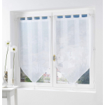 Douceur d’Interieur Voile Sable Salina Net Curtains – 2-Pack Sheer Window Panels with Tassel Detail – White – 60 x 120 cm – Decorative Voile Pair