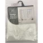 Douceur d’Interieur Voile Sable Salina Net Curtains – 2-Pack Sheer Window Panels with Tassel Detail – White – 60 x 120 cm – Decorative Voile Pair