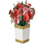 Hallmark 3D Pop-Up Valentines Card – Bouquet of Roses – Red Pink White