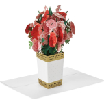 Hallmark 3D Pop-Up Valentines Card – Bouquet of Roses – Red Pink White