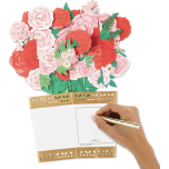 Hallmark 3D Pop-Up Valentines Card – Bouquet of Roses – Red Pink White