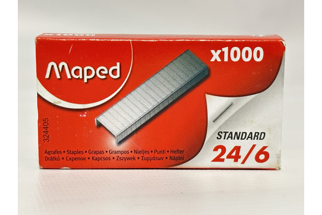 Maped Standard 24/6 Staples – Zinc Coated – Box of 1000