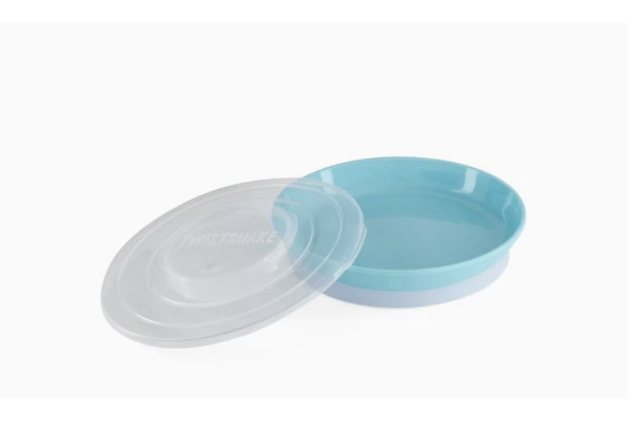 Twistshake Baby Plate Blue with Lid – Stackable BPA Free (6+ Months)