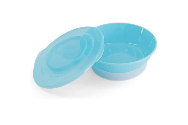 Twistshake Baby Bowl Blue with Lid Stackable BPA Free (6+ Months)