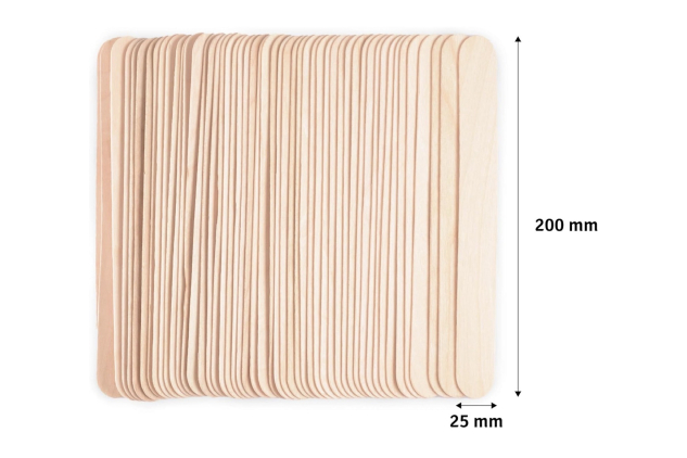 Vaessen Creative Wooden Craft Sticks – Natural Birch DIY Arts & Crafts – 50 Pack | 25 x 200 mm