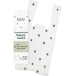 Naty Compostable Nappy Sacks – Fragrance-Free Plant-Based Bags with Easy-Tie Handles | 50 Count