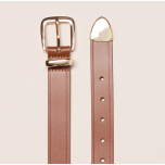 Women’s Leather Western Belt – Tan – Medium Size | Genuine Leather, Gold Buckle