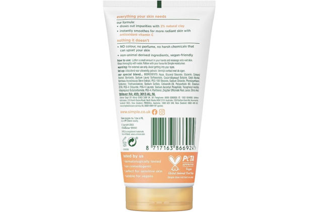 Simple Protect ‘N’ Glow Express Glow Clay Polish Cleanser 150 ml