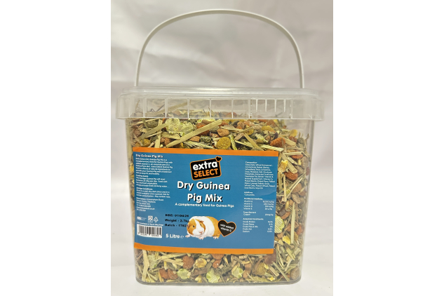 Extra Select Dry Guinea Pig Mix – 5 Litre Tub | Complete Muesli Blend with Vitamin C