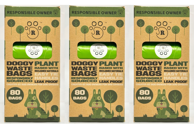 Responsible Owner Doggy Waste Bags with Handles – Leak Proof, Eco Friendly | 3 Pack (240 Bags)
