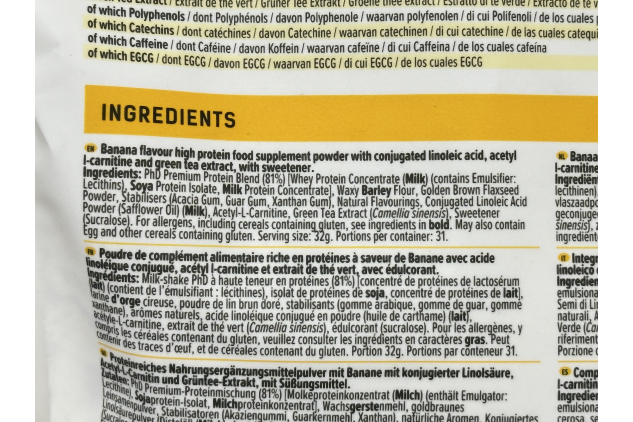 PhD Nutrition Diet Whey Lean Protein Powder – Banana Flavour | 2 x 1kg Bags