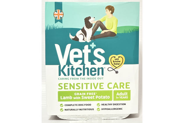 Vet’s Kitchen Sensitive Care Wet Dog Food Lamb & Sweet Potato Grain Free | 10 x 395g