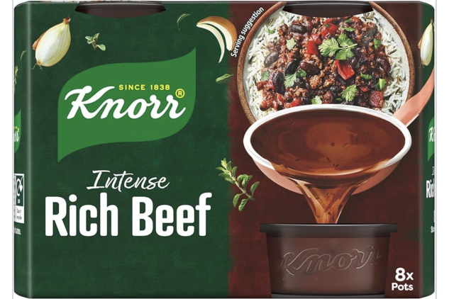 Knorr Rich Beef Stock Pots Gluten Free | Concentrated Beef Stock | 8 x 28g