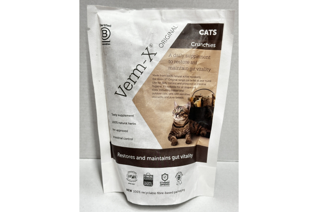 Verm-X Original Crunchies for Cats – Natural Gut Supplement – 120g