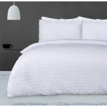 Sleepdown Seersucker Embossed White Duvet Cover Set | King 230x220cm