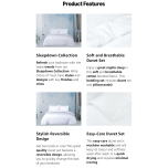 Sleepdown Seersucker Embossed White Duvet Cover Set | King 230x220cm